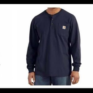 Men’s Carhartt Navy Long Sleeve Henley Shirt